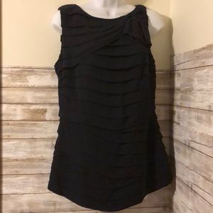 Tory Burch Navy Ruffled top sz 10